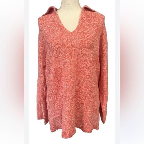 NWT Zara Womens Size medium Orange collared sweater - Picture 1 of 6